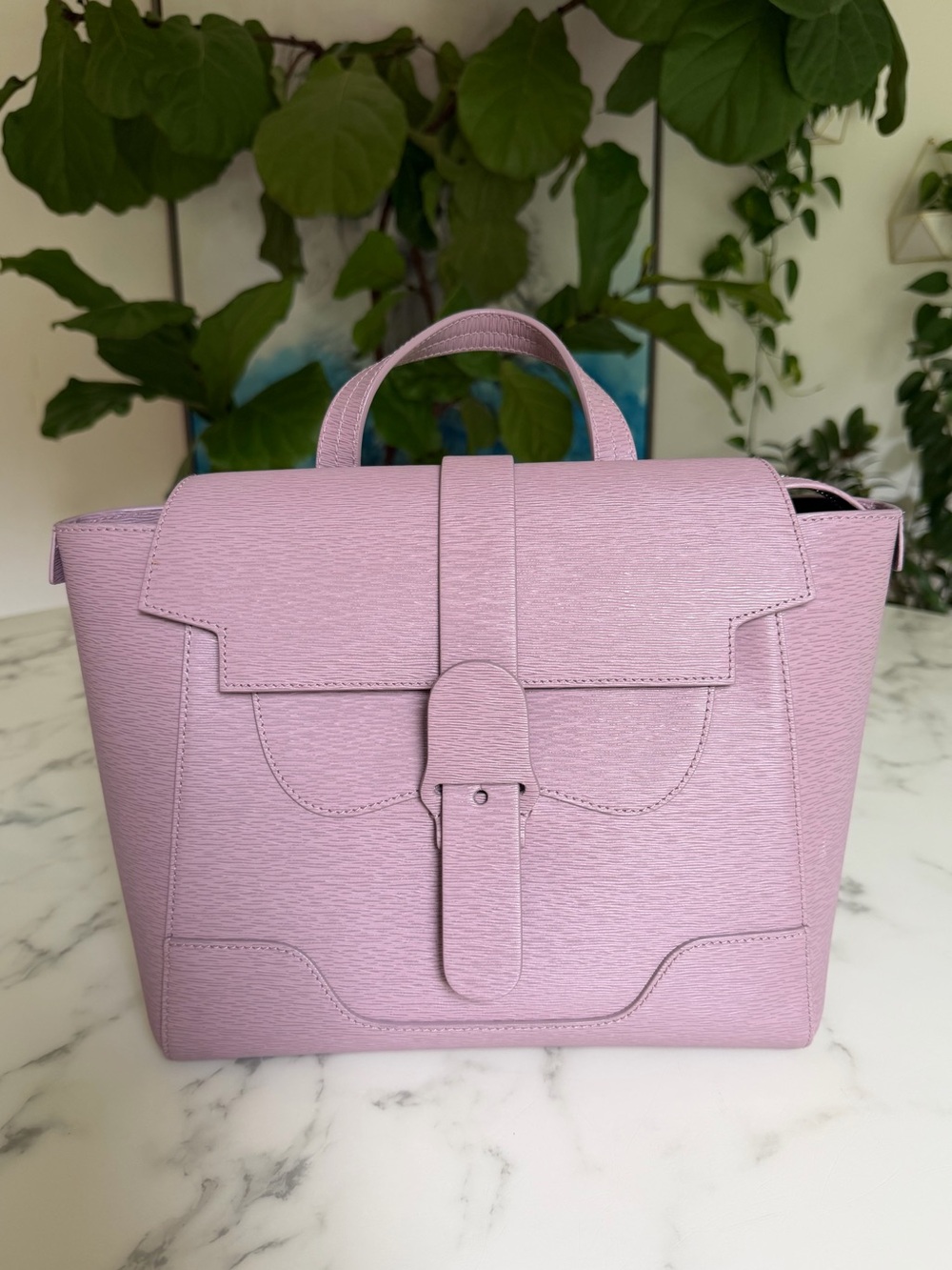 Senreve Midi Maestra Bag Lilac Pink Purple Mimosa Leather Convertible Backpack